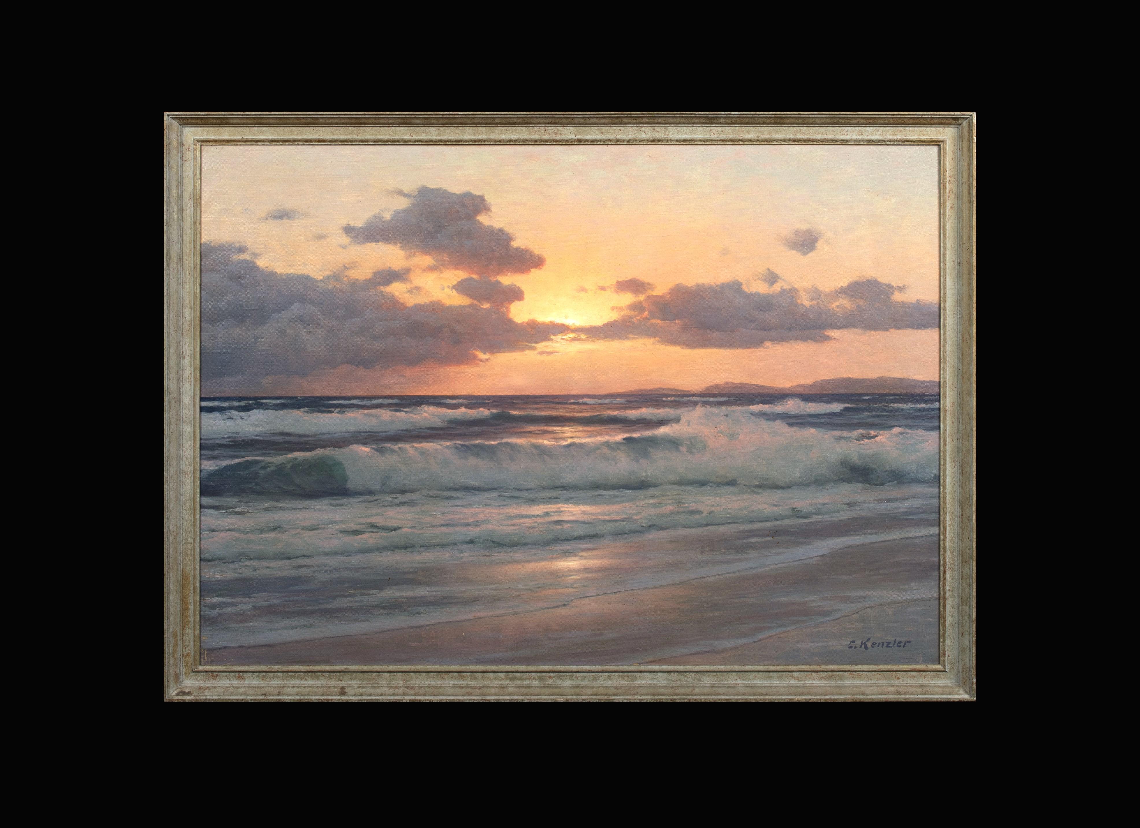 Tramonto sul Mar Baltico, XIX secolo  di Carl Kenzler (1872-1947) - Painting di Unknown