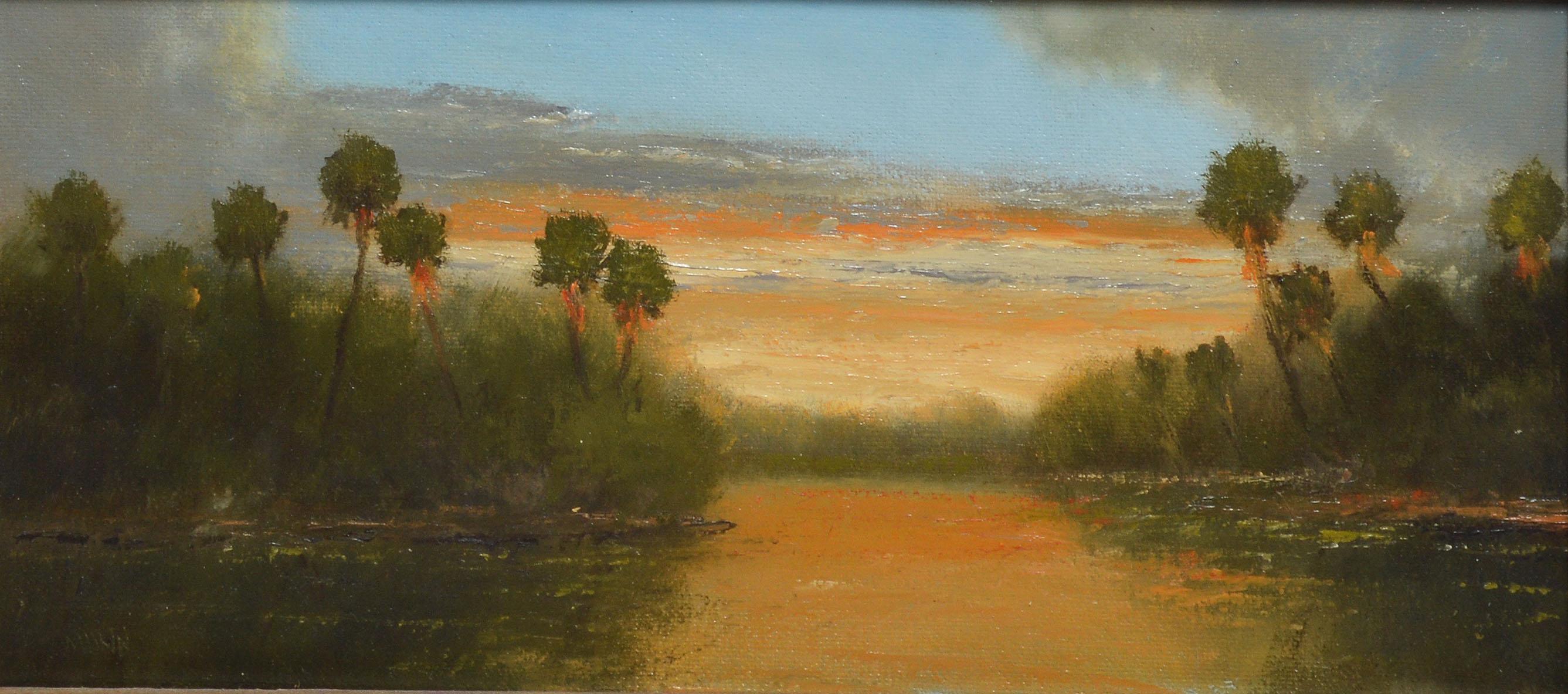 Sunset over the Everglades - Impressionist Painting by Unknown