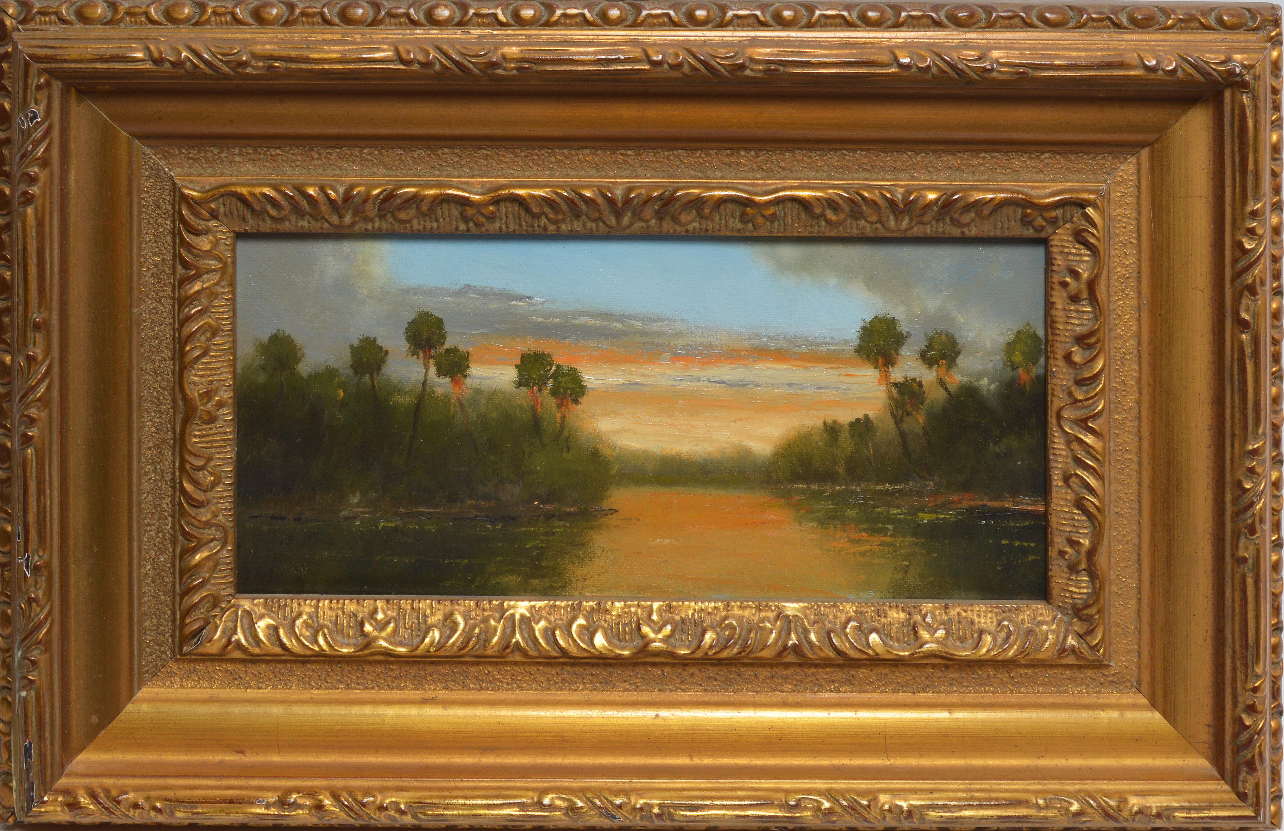 Unknown Landscape Painting - Sunset over the Everglades