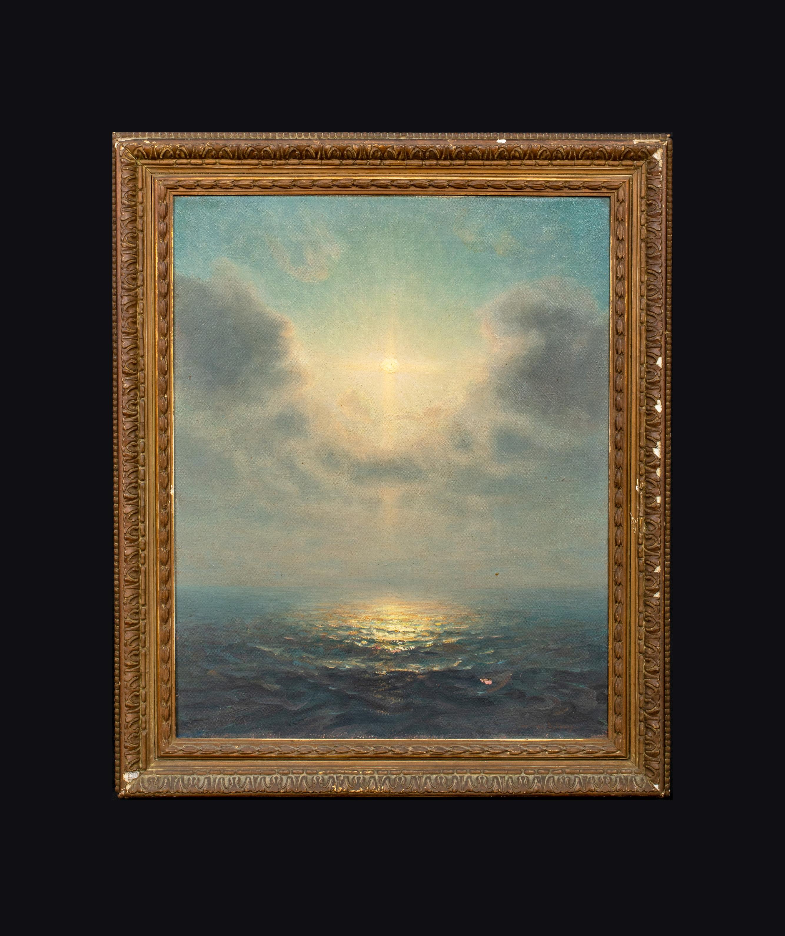 Sunset Over The Water, 19th century - Painting by Unknown