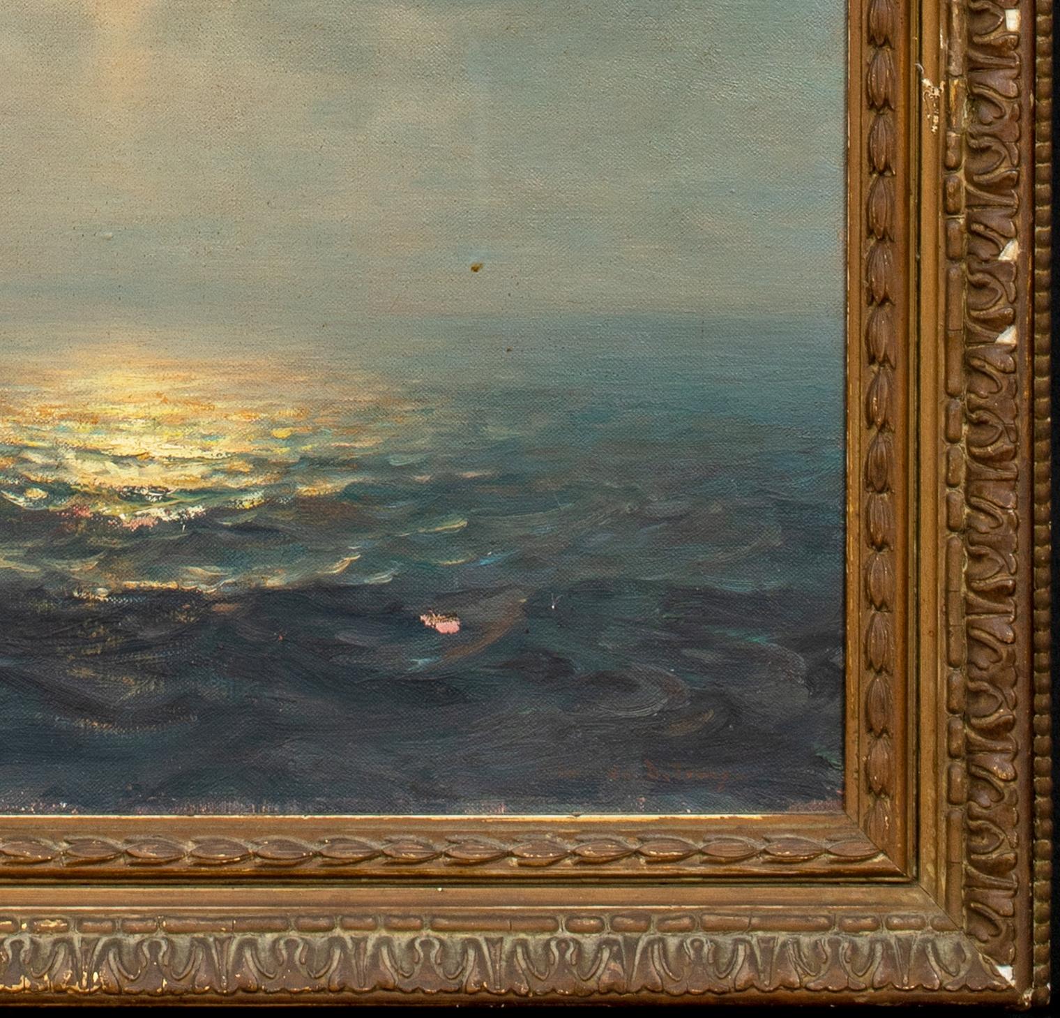 Sunset Over The Water, 19th century

by CHARLES D. TRACY (British School)

Fine 19th Century English sunset seascape, oil on canvas by Charles D Tracy. Excellent quality and condition example on the subject similar to the sunset marine paintings of