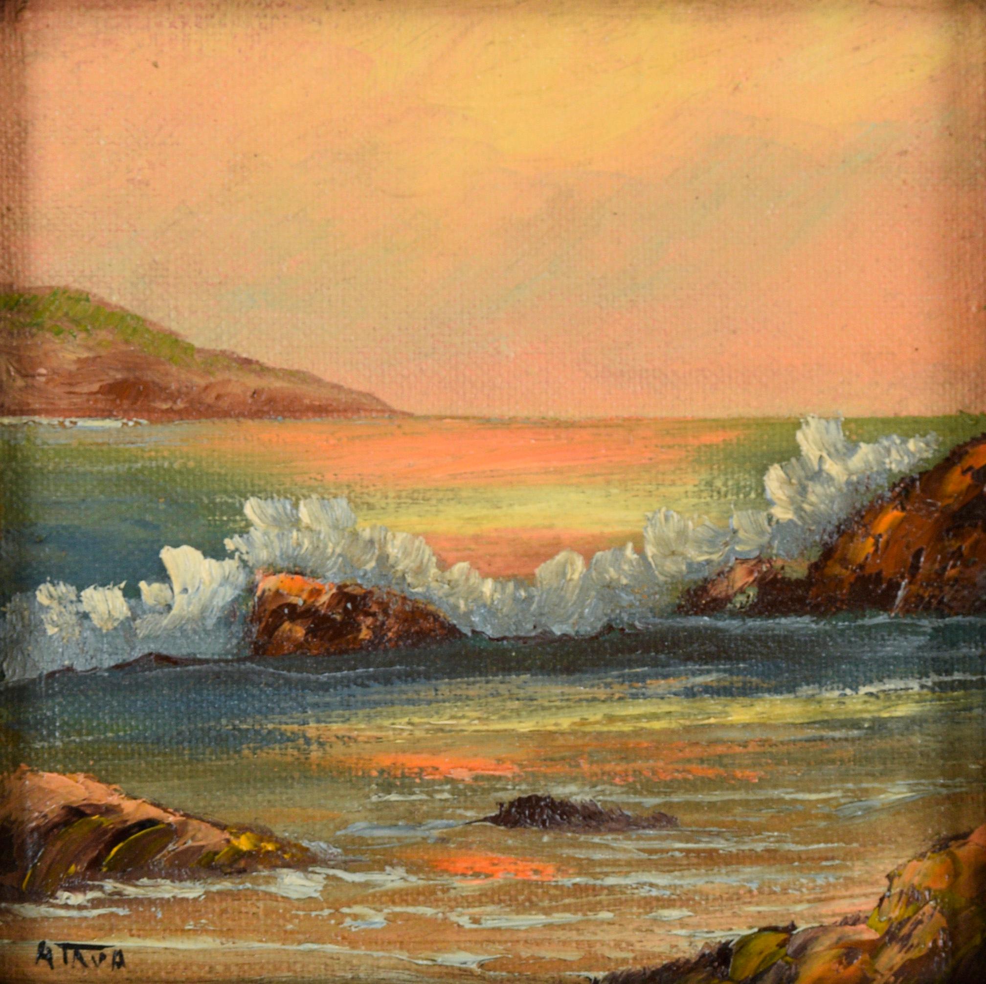 Sunset Seascape - Small Plein Air Oil Painting on Canvas

Bright orange seascape by California artist 