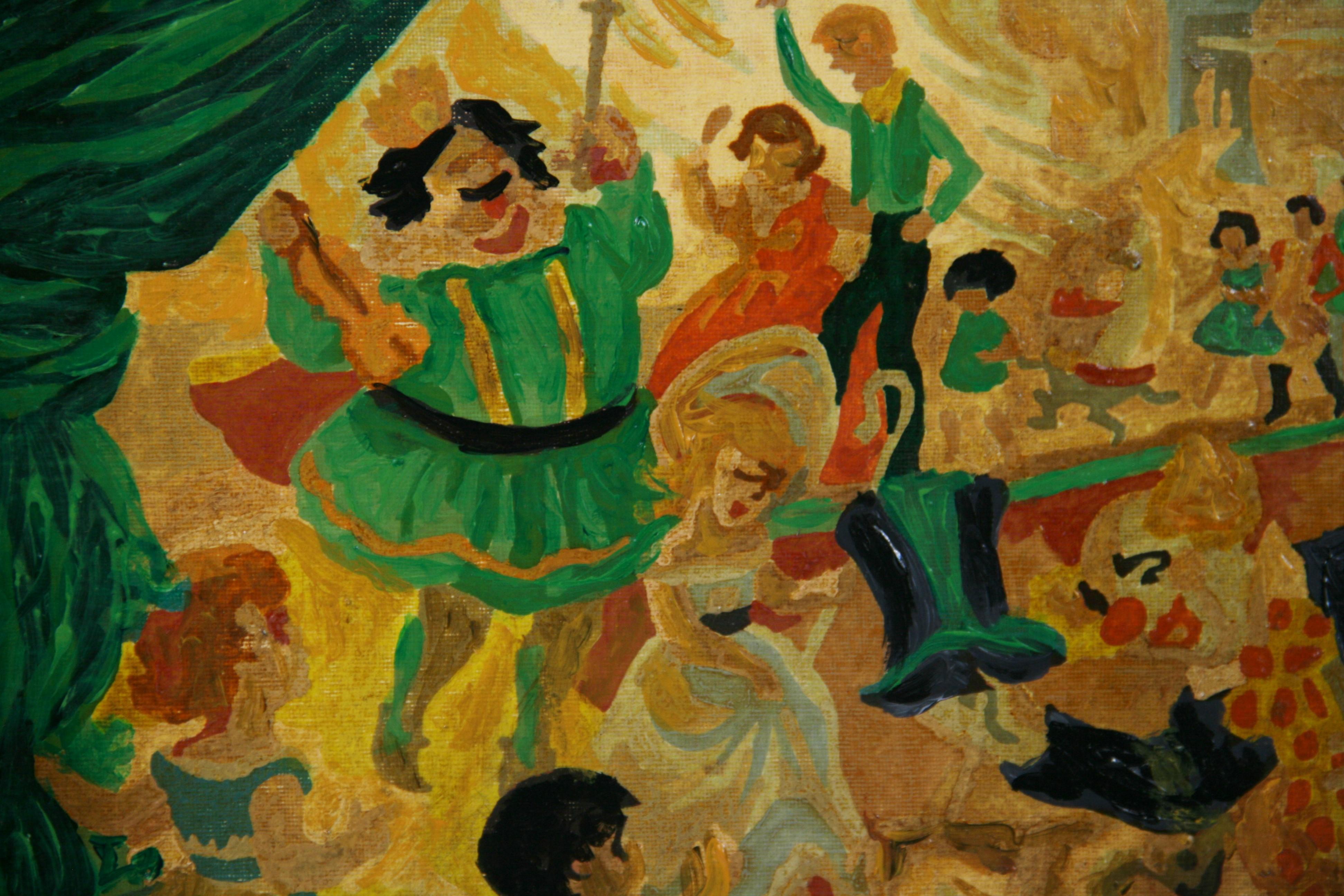 Pintura al óleo fantasía surrealista infantil 1956 en venta 7