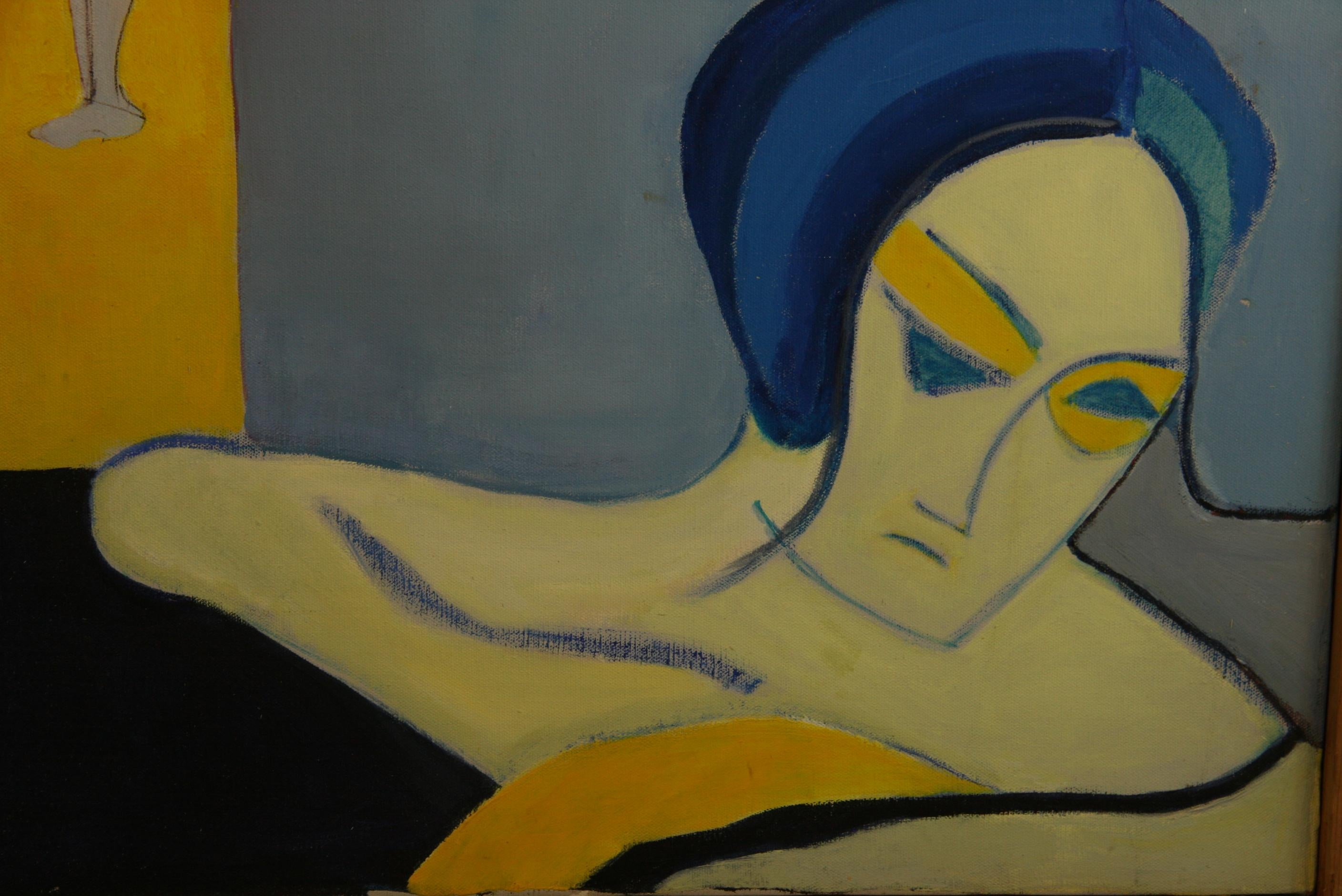 Surréaliste  Peinture figurative féminine nue de Mury en vente 1