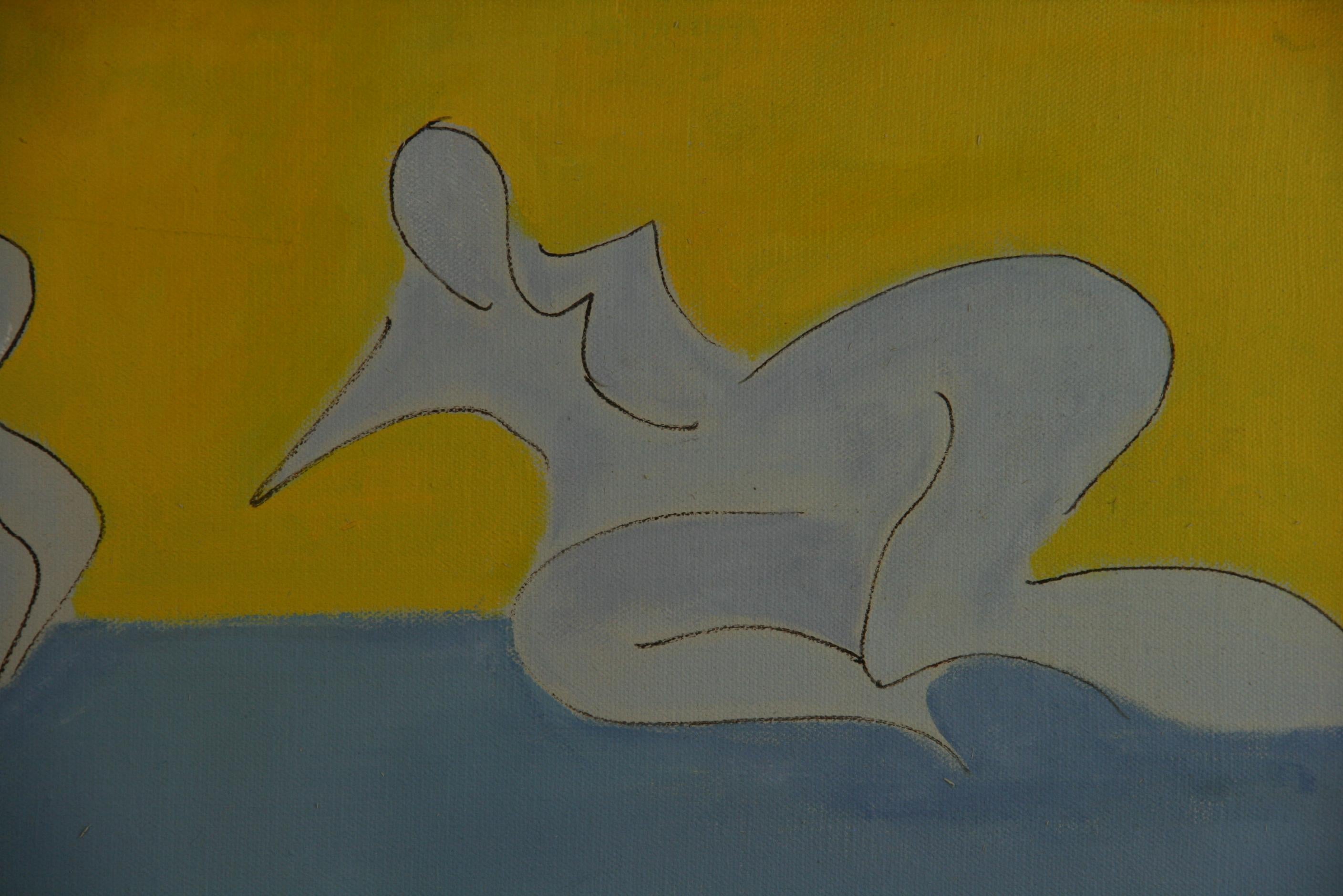 Surreal  Nudes Female Figurative painting by Mury For Sale 2