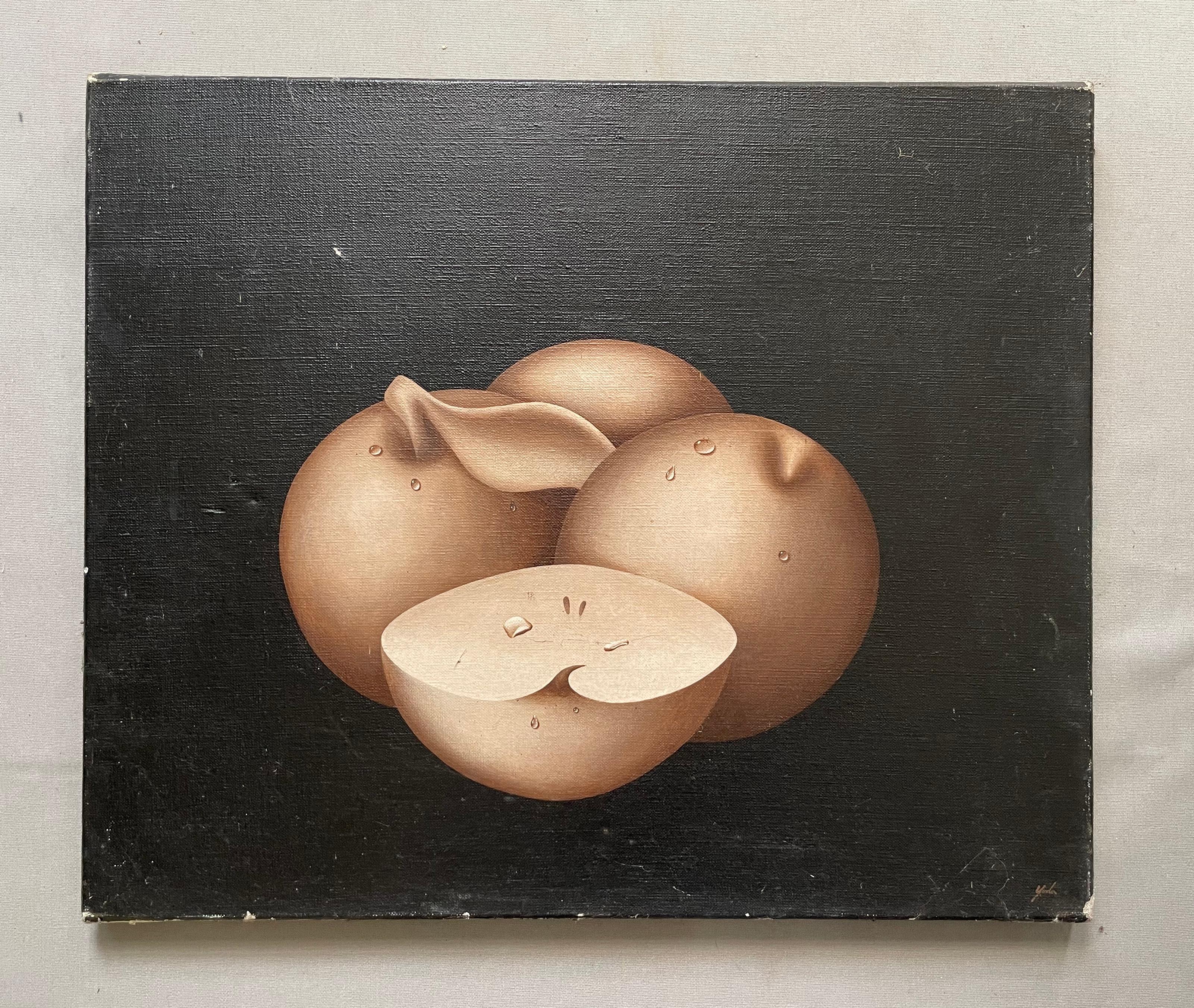 Unknown Still-Life Painting - Surrealist Still Life, Oil On Canvas Signed Yoda