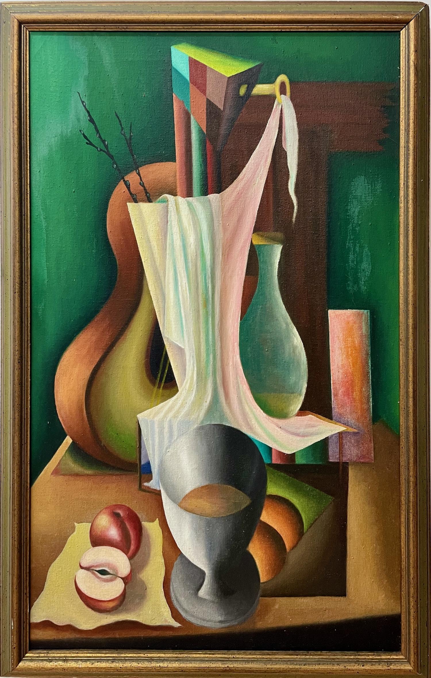 Natura morta surrealista con chitarra
