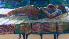 Susan Paine - Contemporary Oil, Reclining Nude on Bed