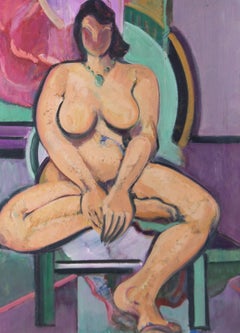 Susan Paine - Contemporary Oil, Seated Female Nude