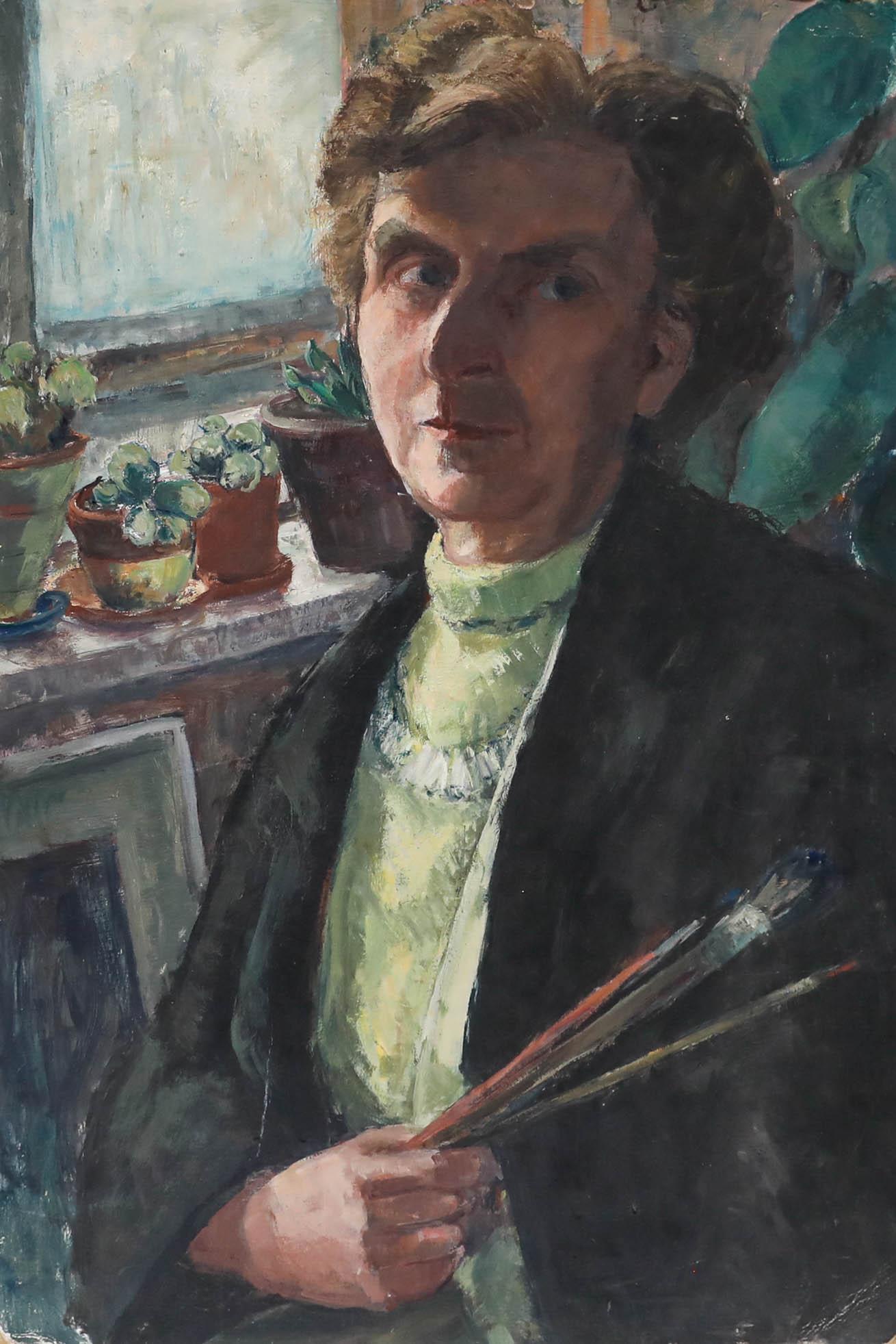 Susi Zimmermann (b.1883) - Early 20th Century Oil, Artist's Self-Portrait - Painting by Unknown