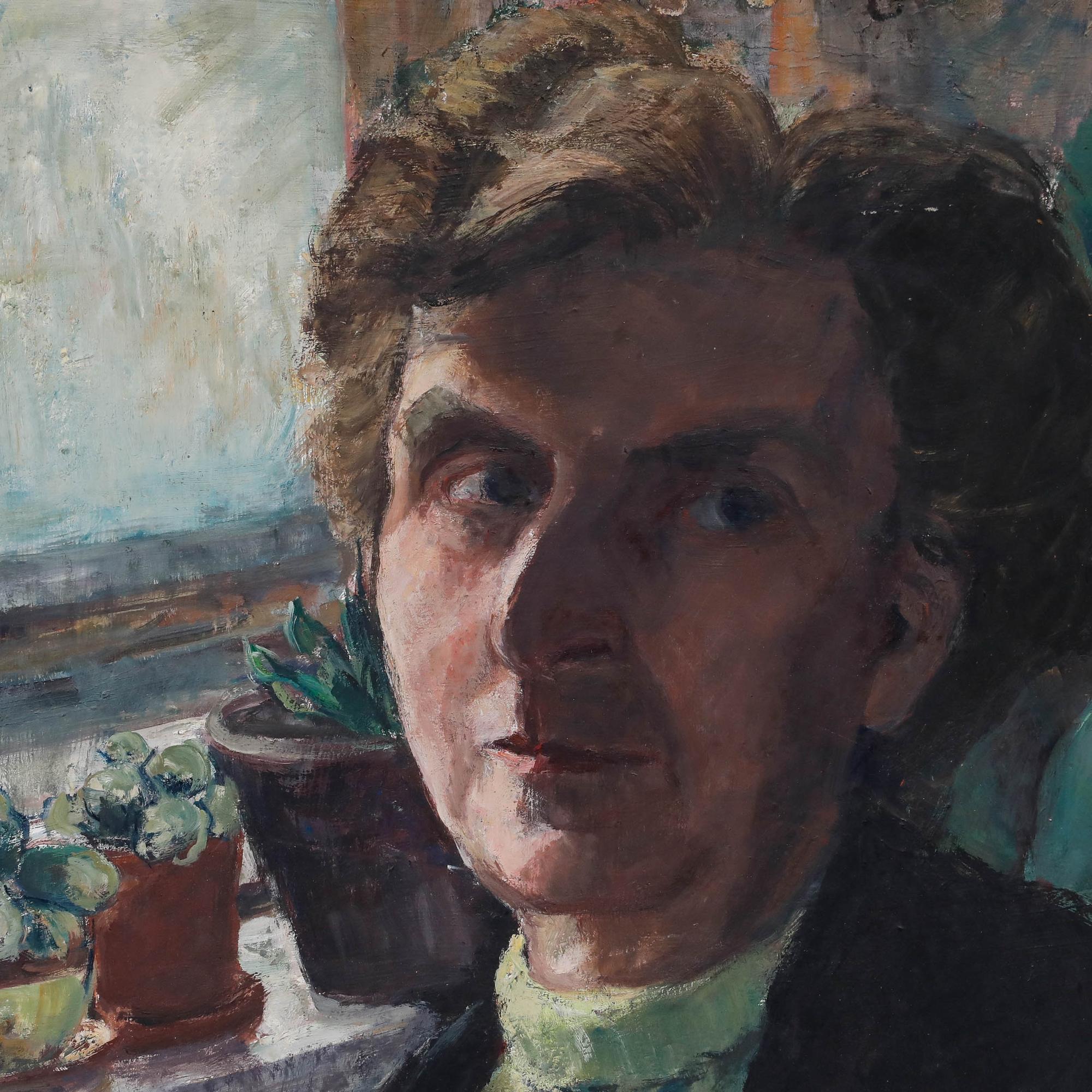 Susi Zimmermann (b.1883) - Early 20th Century Oil, Artist's Self-Portrait For Sale 1