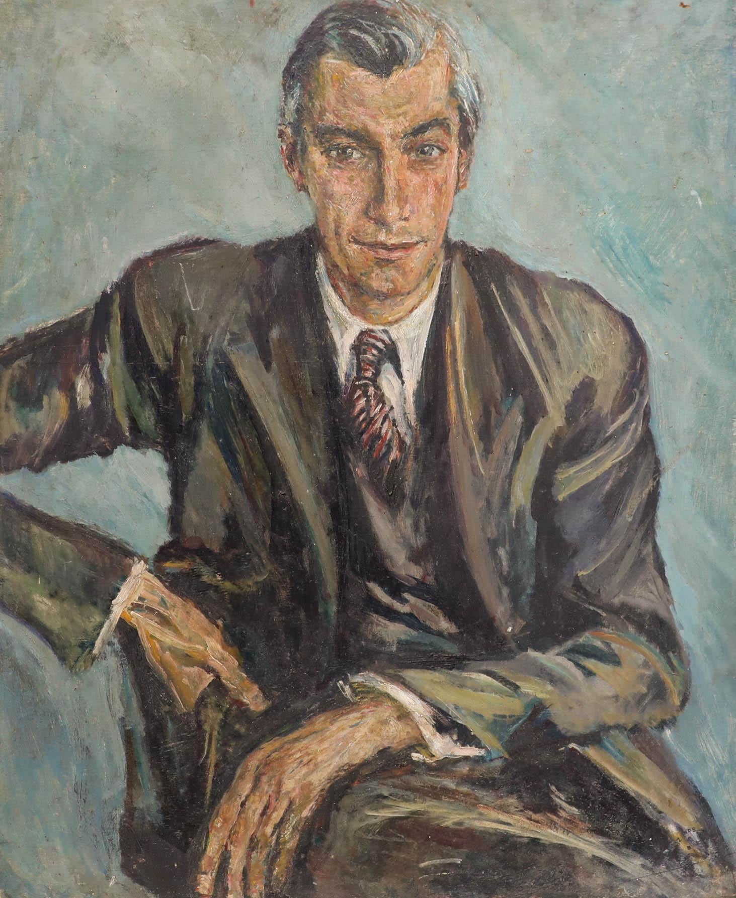 Susi Zimmermann (née en 1883) - Huile du milieu du 20e siècle, Gentleman élégant - Painting de Unknown