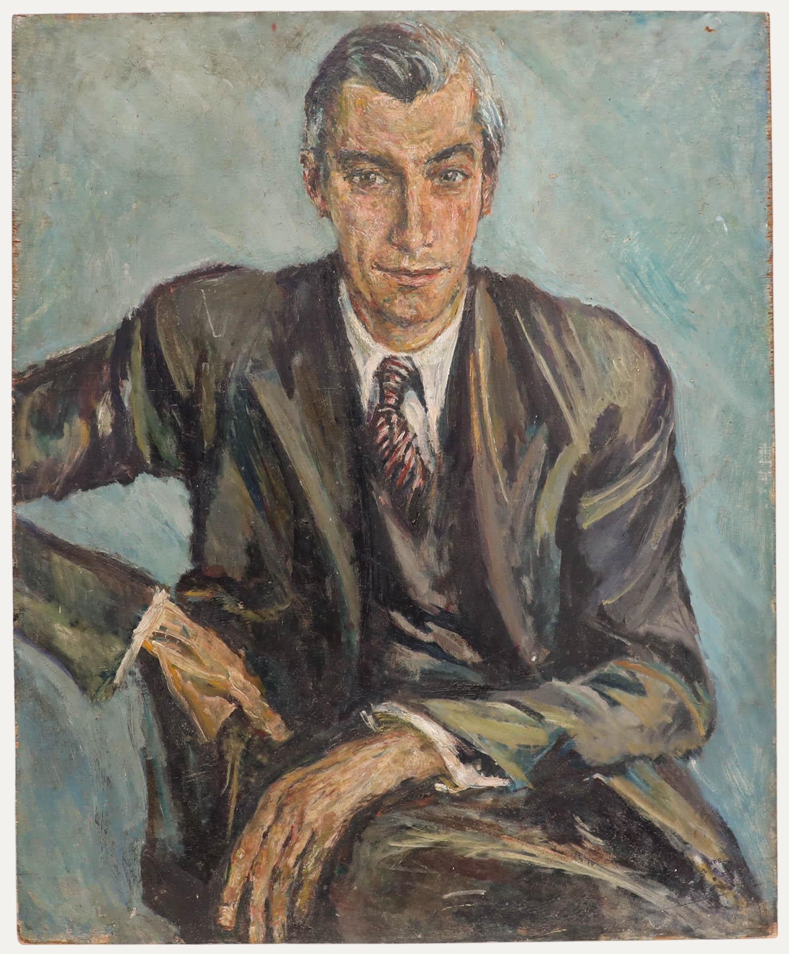 Susi Zimmermann (geb. 1883) - Mitte 20. Jahrhundert Öl, Dapper Gentleman