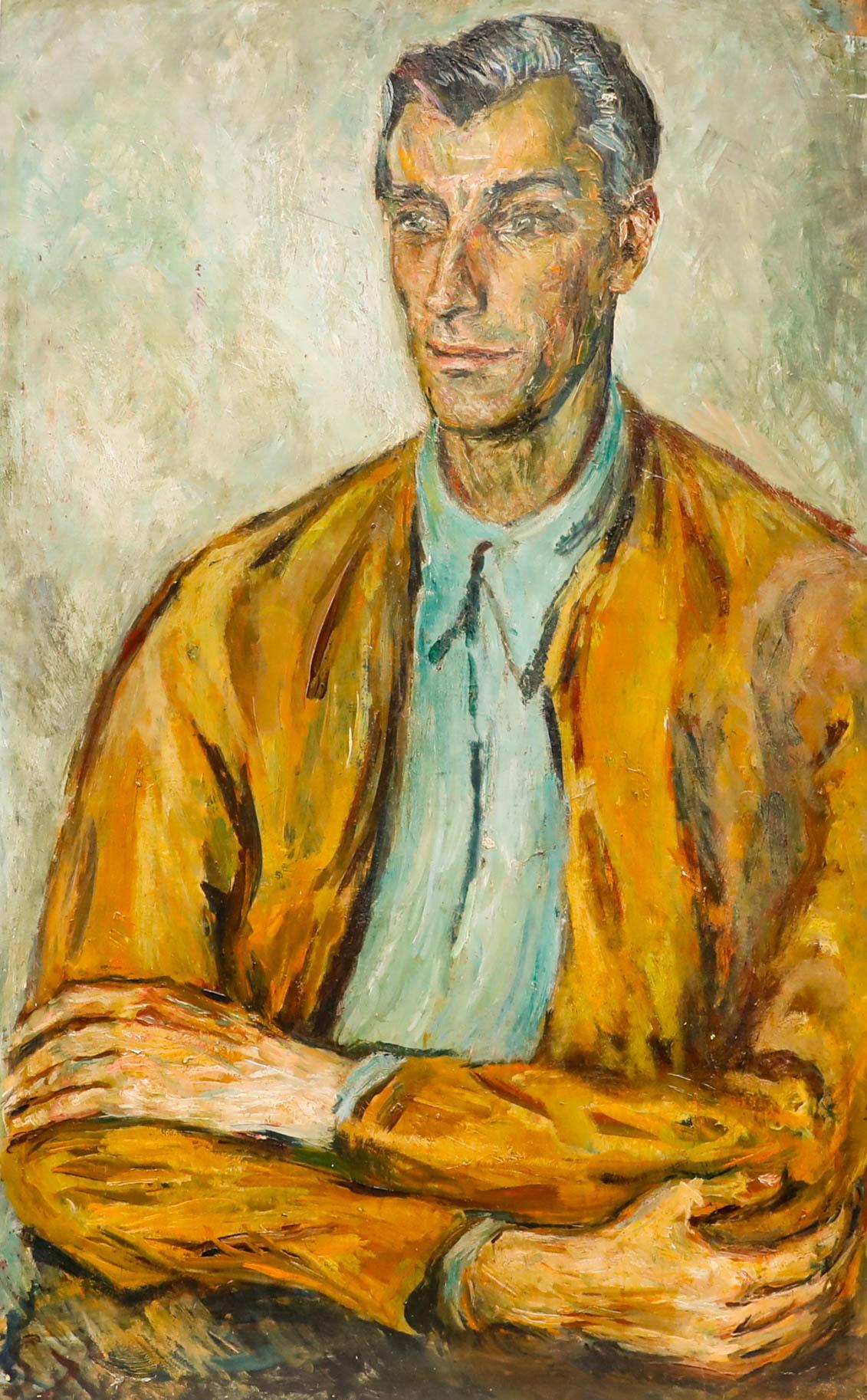 Susi Zimmermann (geb. 1883) - Mitte 20. Jahrhundert Öl, Gefaltete Arme – Painting von Unknown