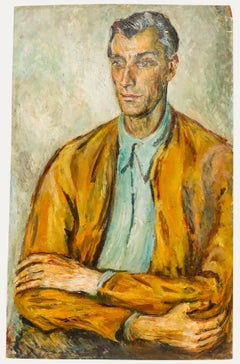 Susi Zimmermann (née en 1883) - Milieu du XXe siècle Huile, bras repliés