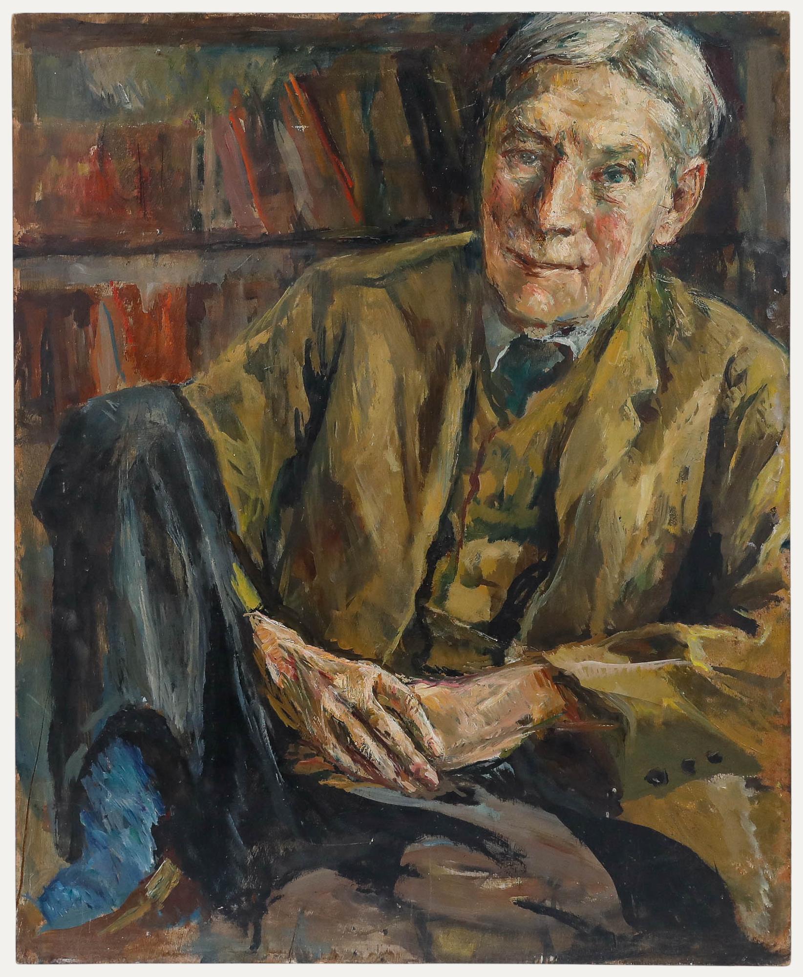 Unknown Portrait Painting - Susi Zimmermann (b.1883) - Oil, Portrait of Dr. Ernst Heinrich Zimmermann