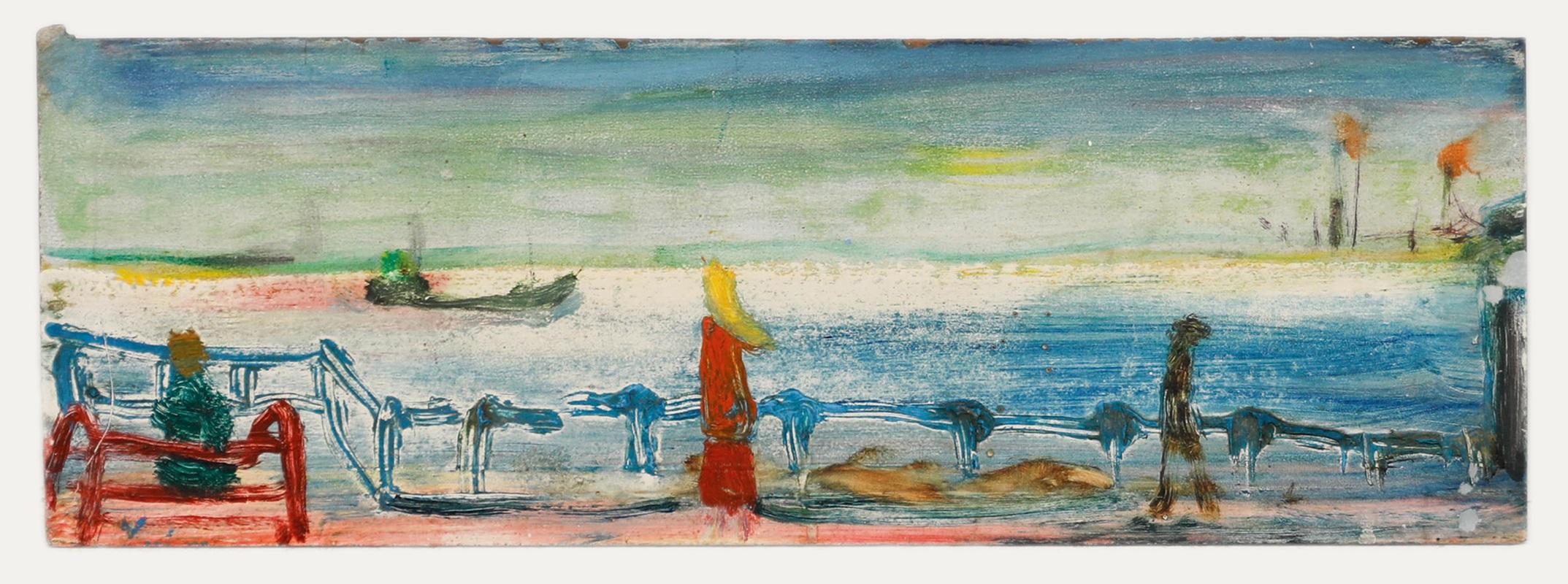 Sven Berlin (1911-1999)  - Olio del XX secolo, Sulla passeggiata - Painting di Unknown