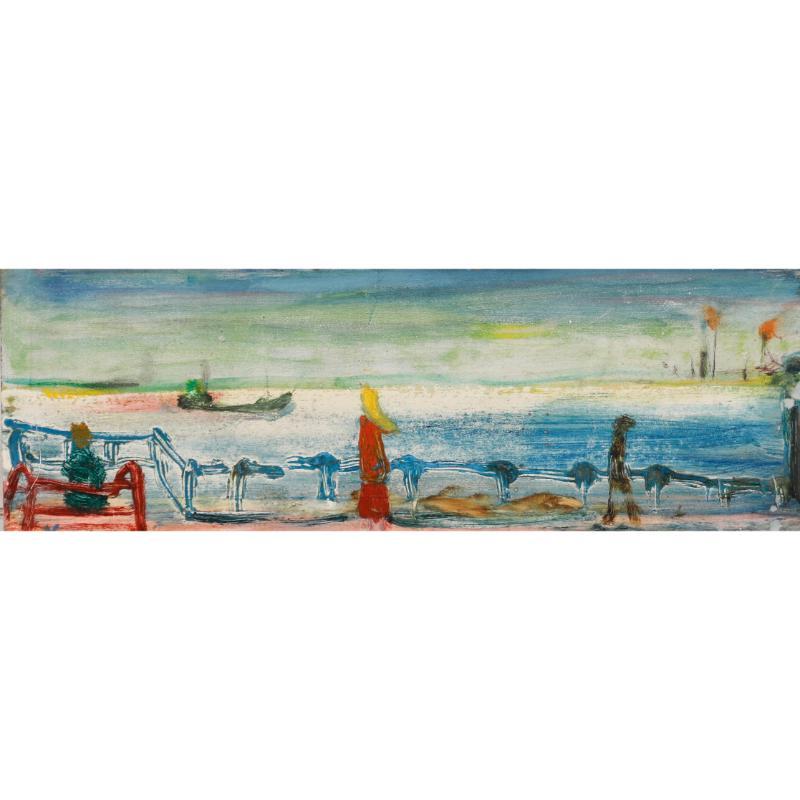 Figurative Painting di Unknown - Sven Berlin (1911-1999)  - Olio del XX secolo, Sulla passeggiata