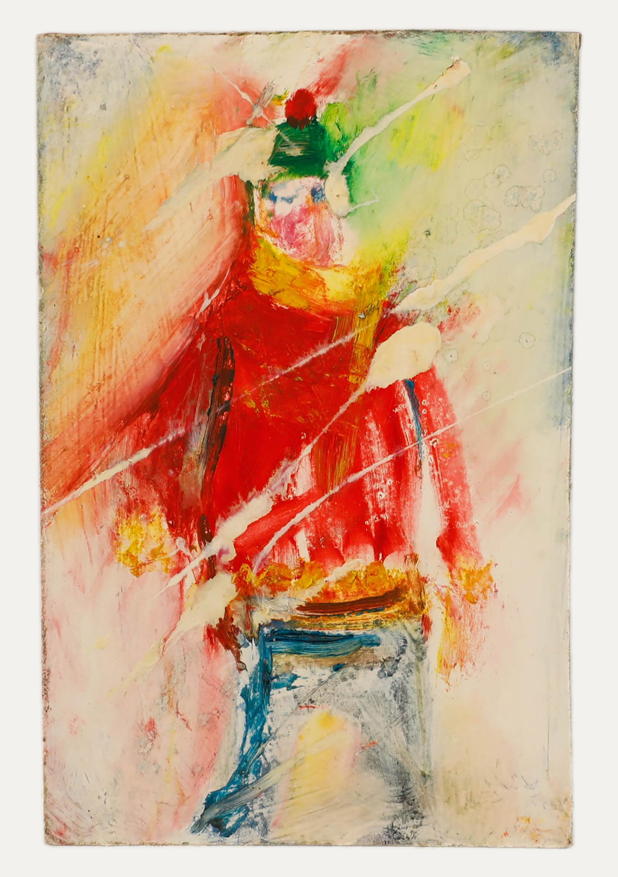 Sven Berlin (1911-1999) - Öl, Der grüne Bobble-Hut – Painting von Unknown