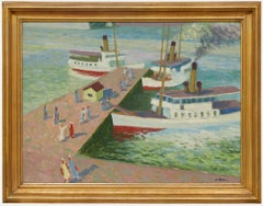 Sven Moell - Framed Mid 20th Century Oil, Steamboats