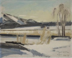 Swedish School 1945 Oil - Winter Landscape