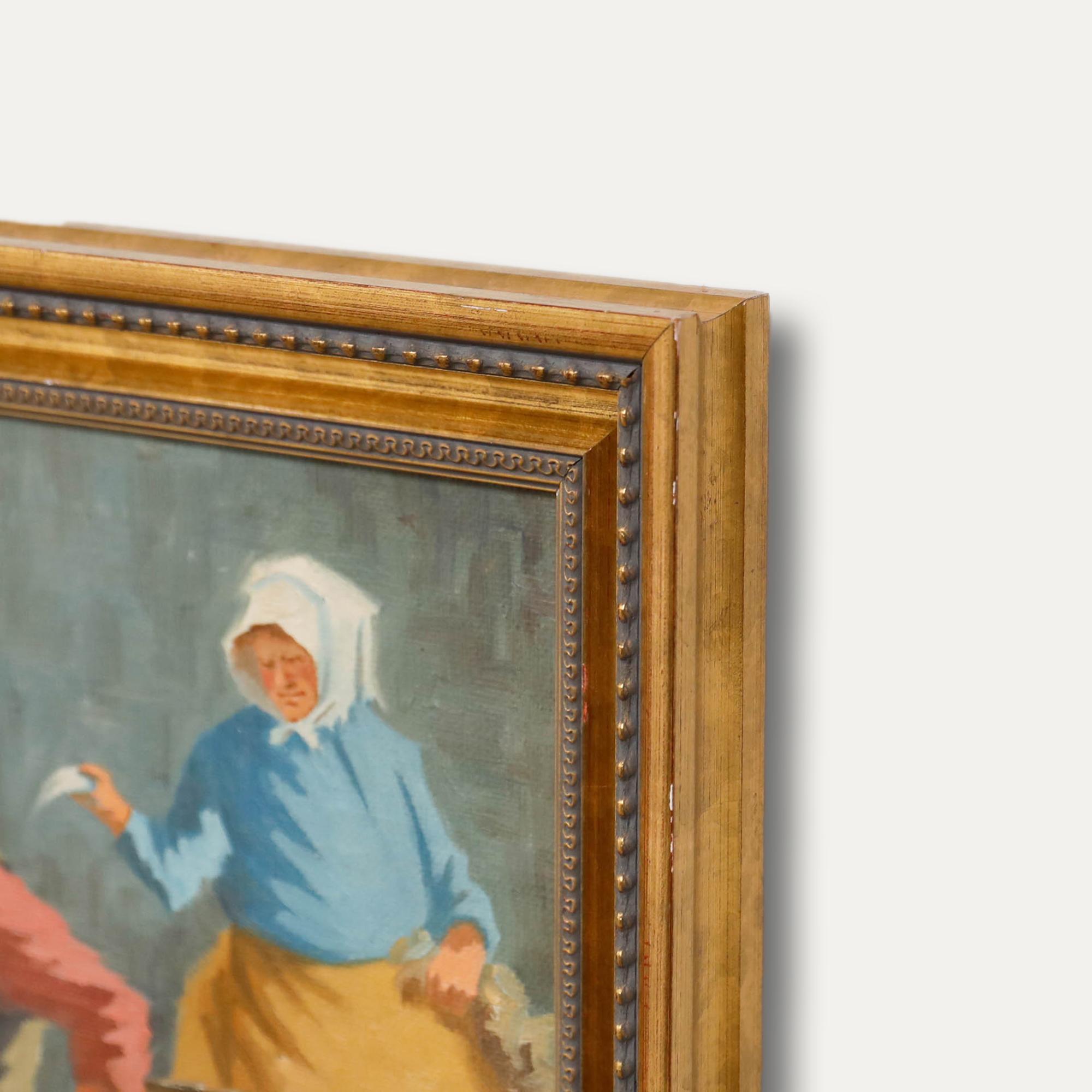 Olio del XX secolo di scuola svedese - Pescheria 1