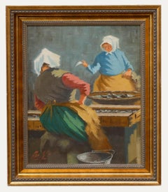 Olio del XX secolo di scuola svedese - Pescheria