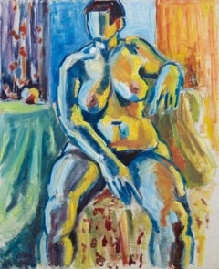 Swedish School Mid 20th Century Oil - Fauvist Nude Study