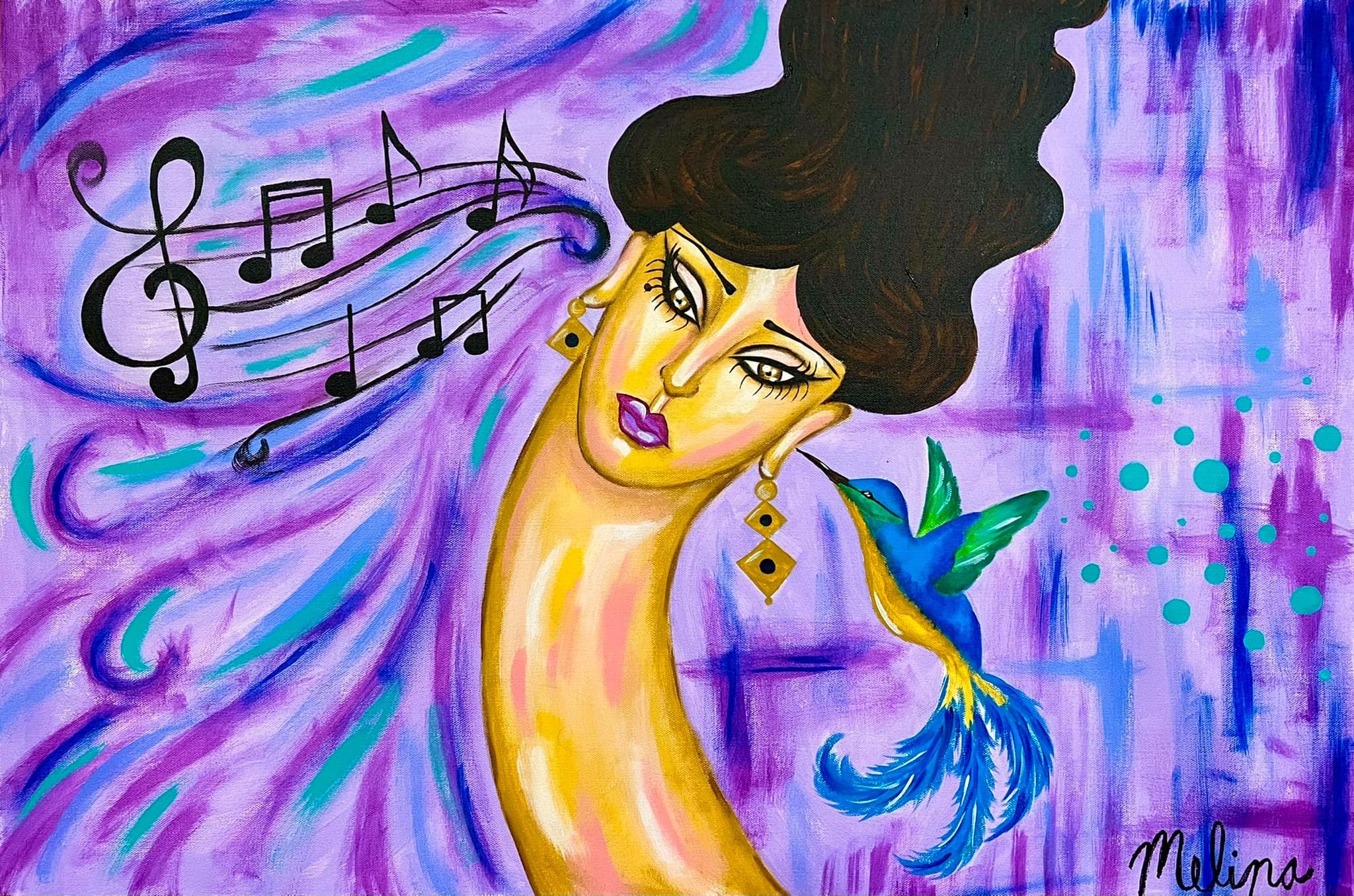 Sweet Song by Melina Sobi - Painting by Unknown