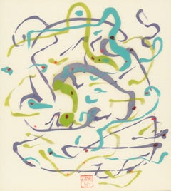 Swirling Color - Abstract Expressionist Composition in Acrylic on Paper