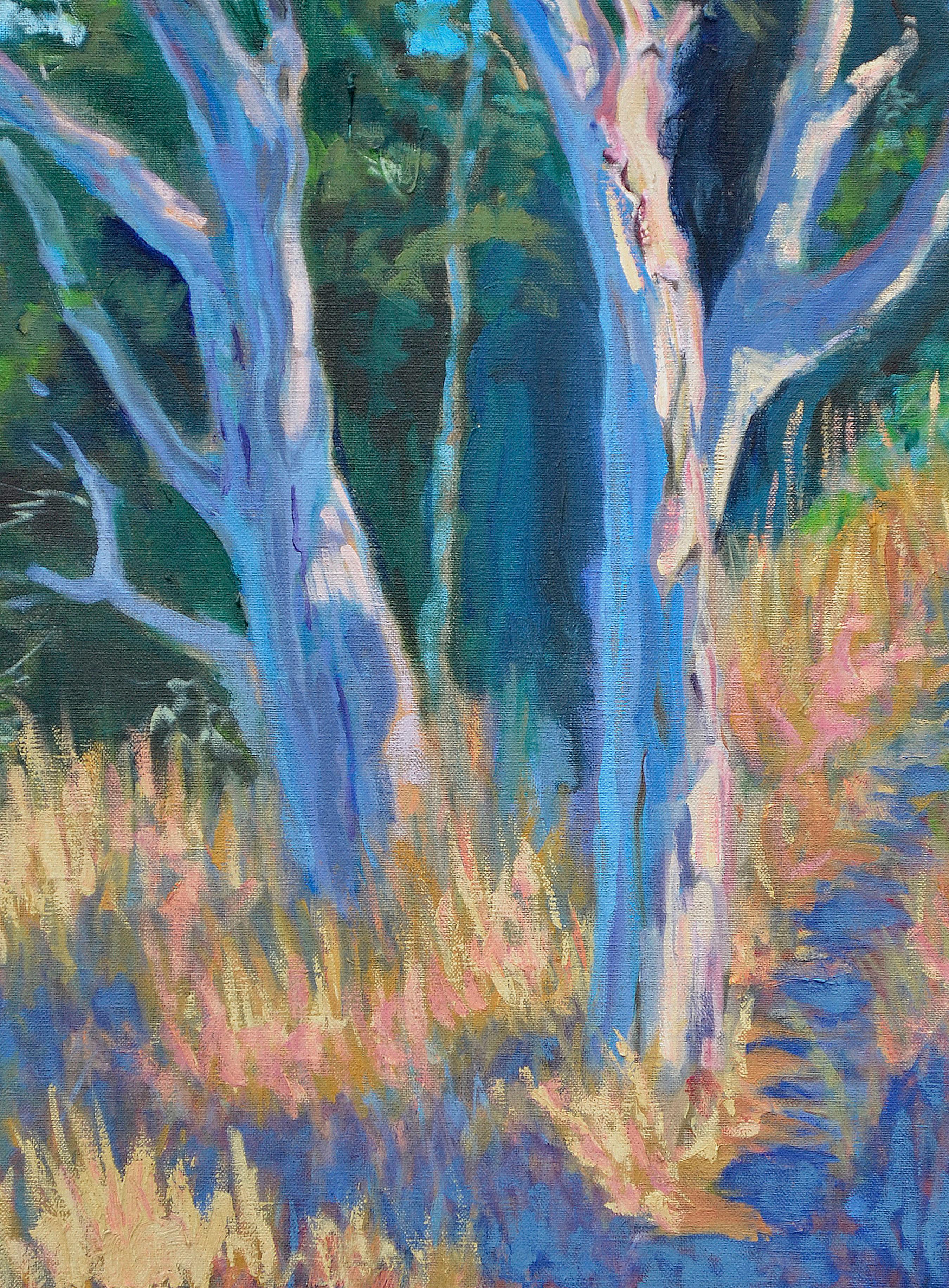 Fauvist Sycamore Trees Landscape - Painting by Unknown