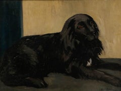 Sydney Merrills - Framed Early 20th Century Oil, Portrait of a Cocker Spaniel