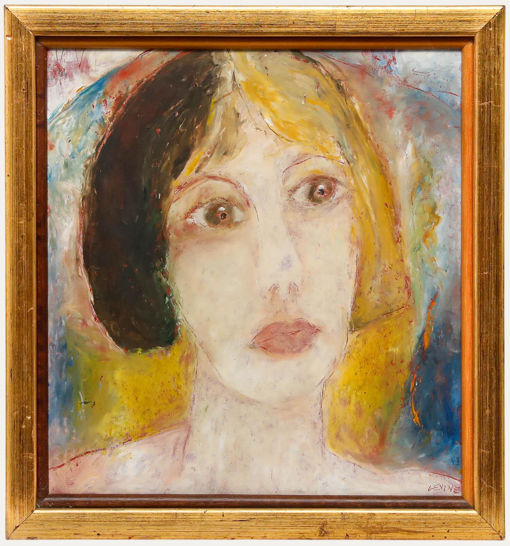 Portrait Painting Unknown - Sylvia Levine (1911-1998) - Huile du 20e siècle, Lady with a Bob