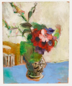 Sylviane Descarpentries (1925-2016) - Öl, Mohnblumen, Mitte des 20. Jahrhunderts