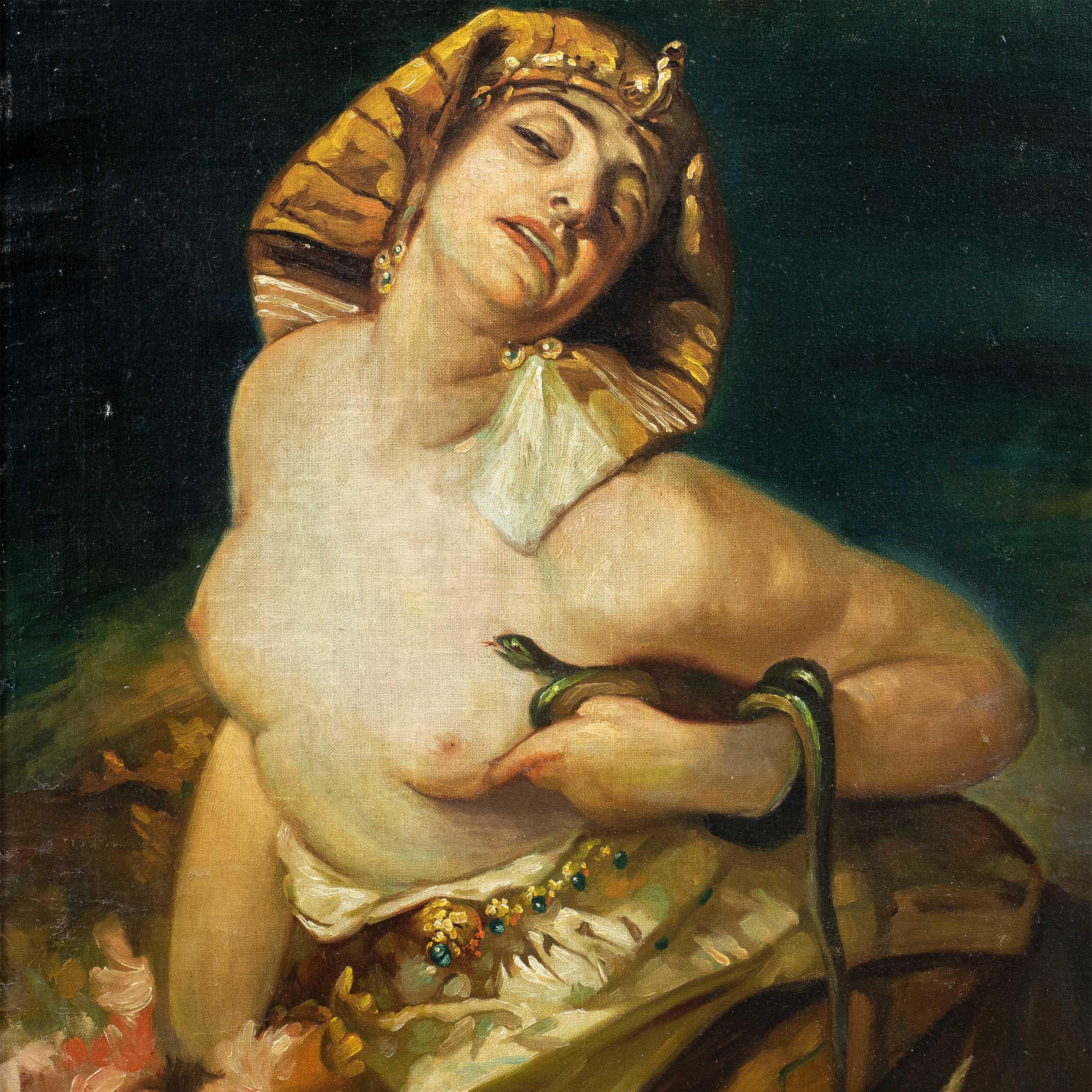Peintre symboliste français - peinture de figures du XIXe siècle - Cléopâtre - Painting de Unknown