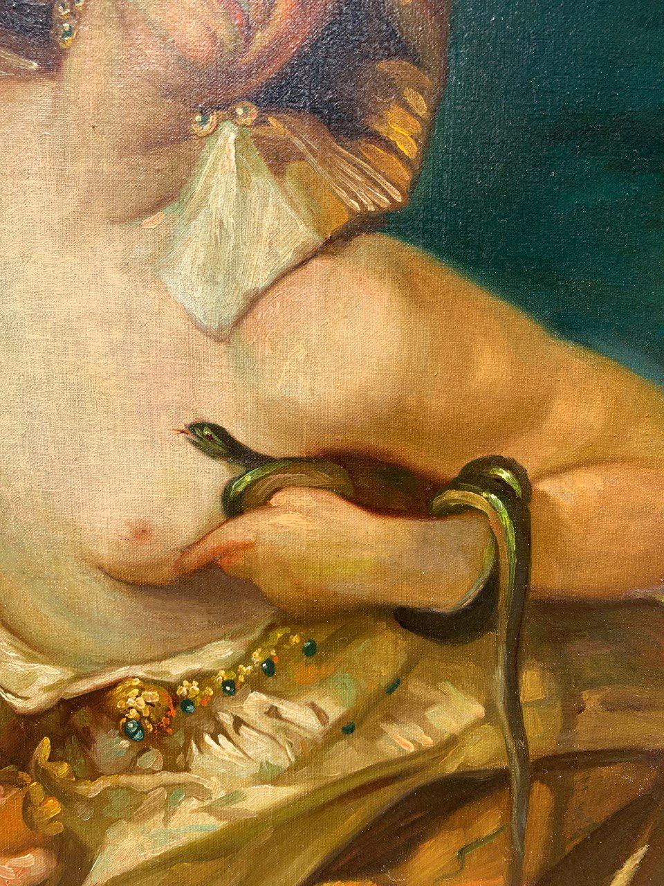 Pittore simbolista francese - Pittura di figura del XIX secolo - Cleopatra in vendita 1
