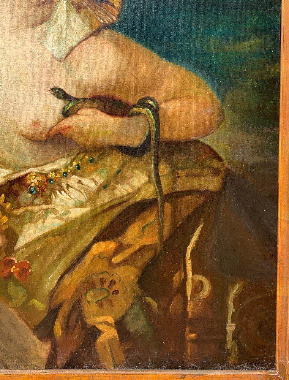 Pittore simbolista francese - Pittura di figura del XIX secolo - Cleopatra in vendita 2