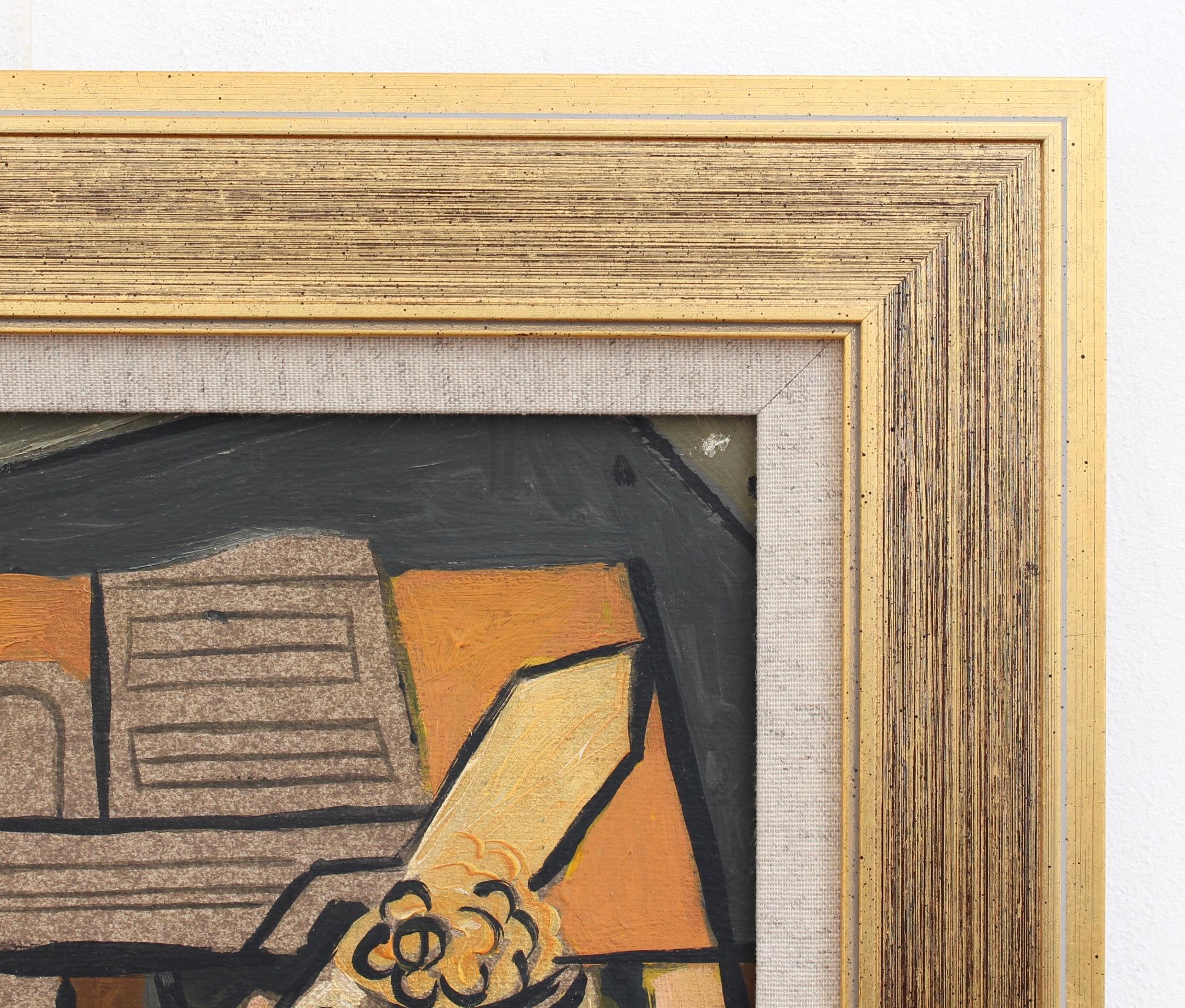 'Symphony of Colour: Cubist Still Life with Guitar and Wine', Berlin School  For Sale 5