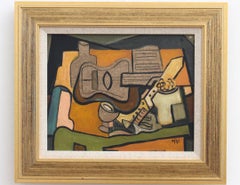 Symphonie de couleurs : Nature morte cubiste avec guitare et vin", École de Berlin 