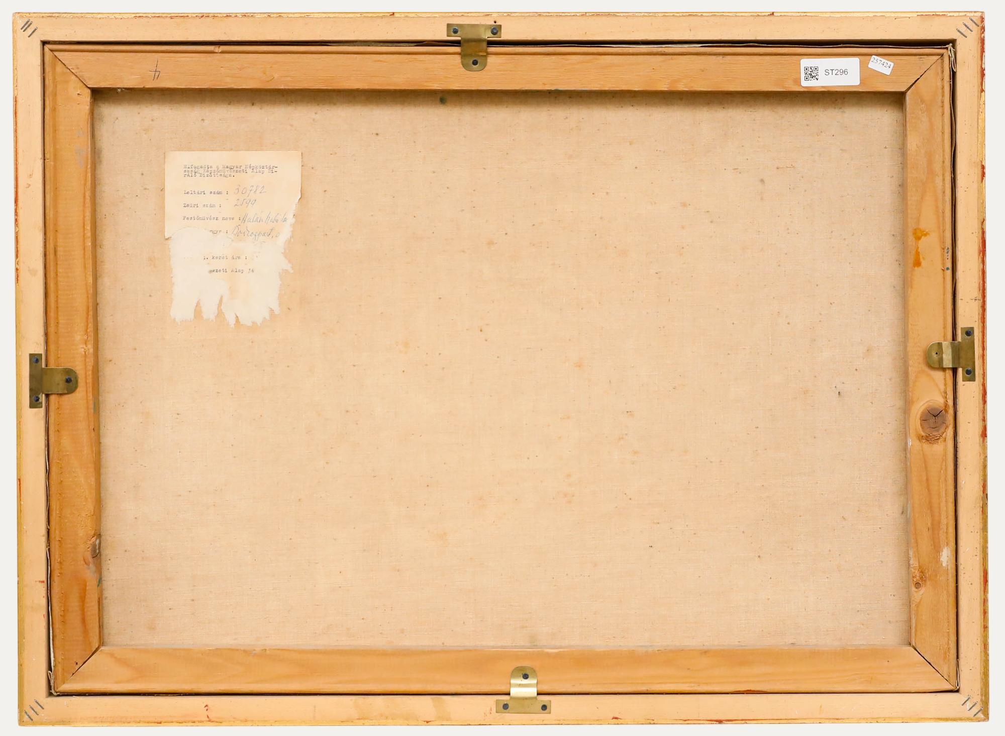 Szabò Sándor Halasz (1920-1996) - Gerahmtes Öl aus der Mitte des 20. Jahrhunderts, Flusspartie (Beige), Landscape Painting, von Unknown
