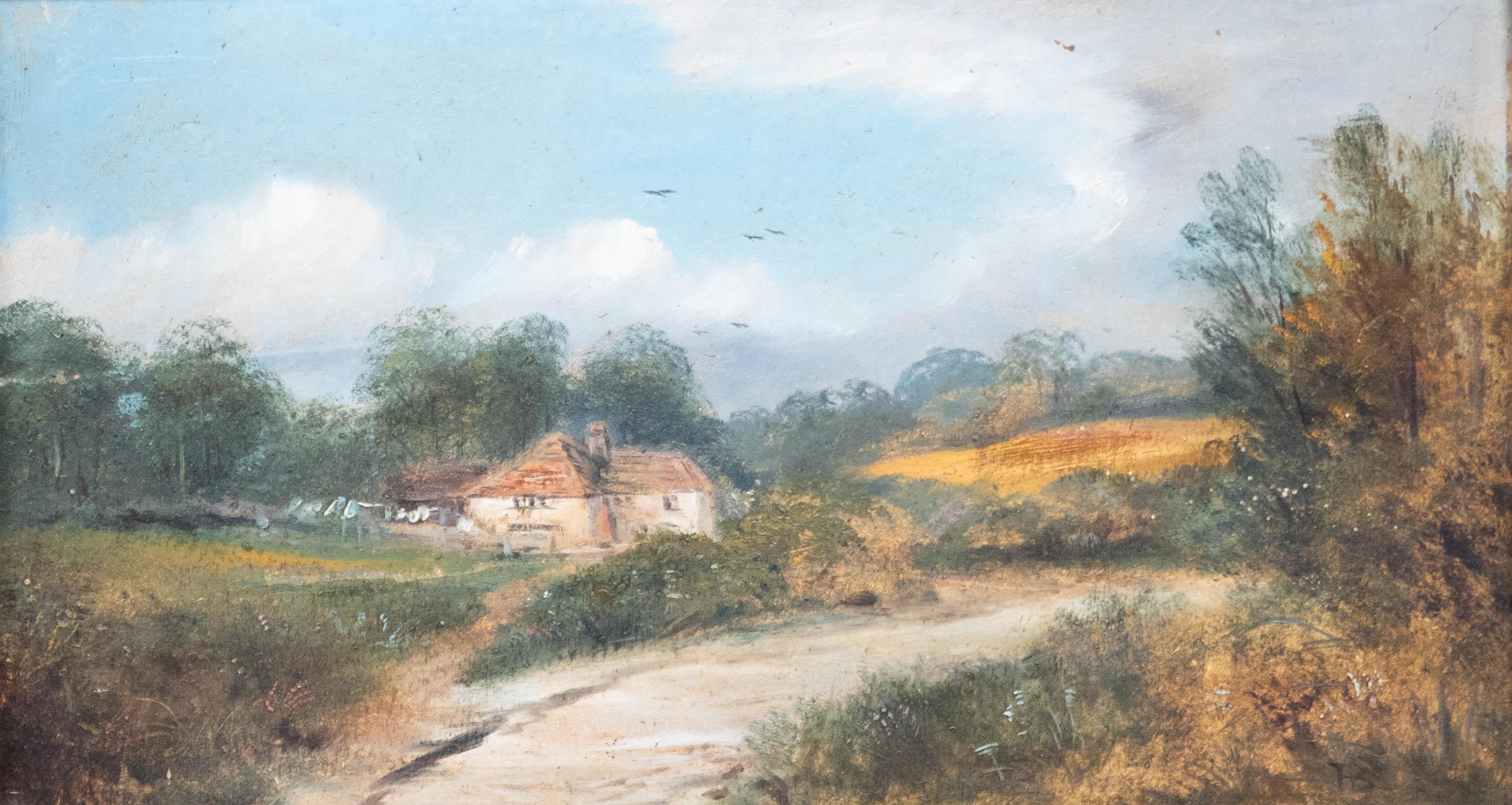 T. B.  - Early 20th Century Oil, The Rural Cottage - Painting by Unknown