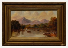 T. Byers  - Framed Late 19th Century Oil, Highland Loch Scene with Boats