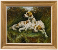 T. Cassel – Gerahmtes Ölgemälde des 20. Jahrhunderts, Jagdhunde in Ruhe, T. Cassel