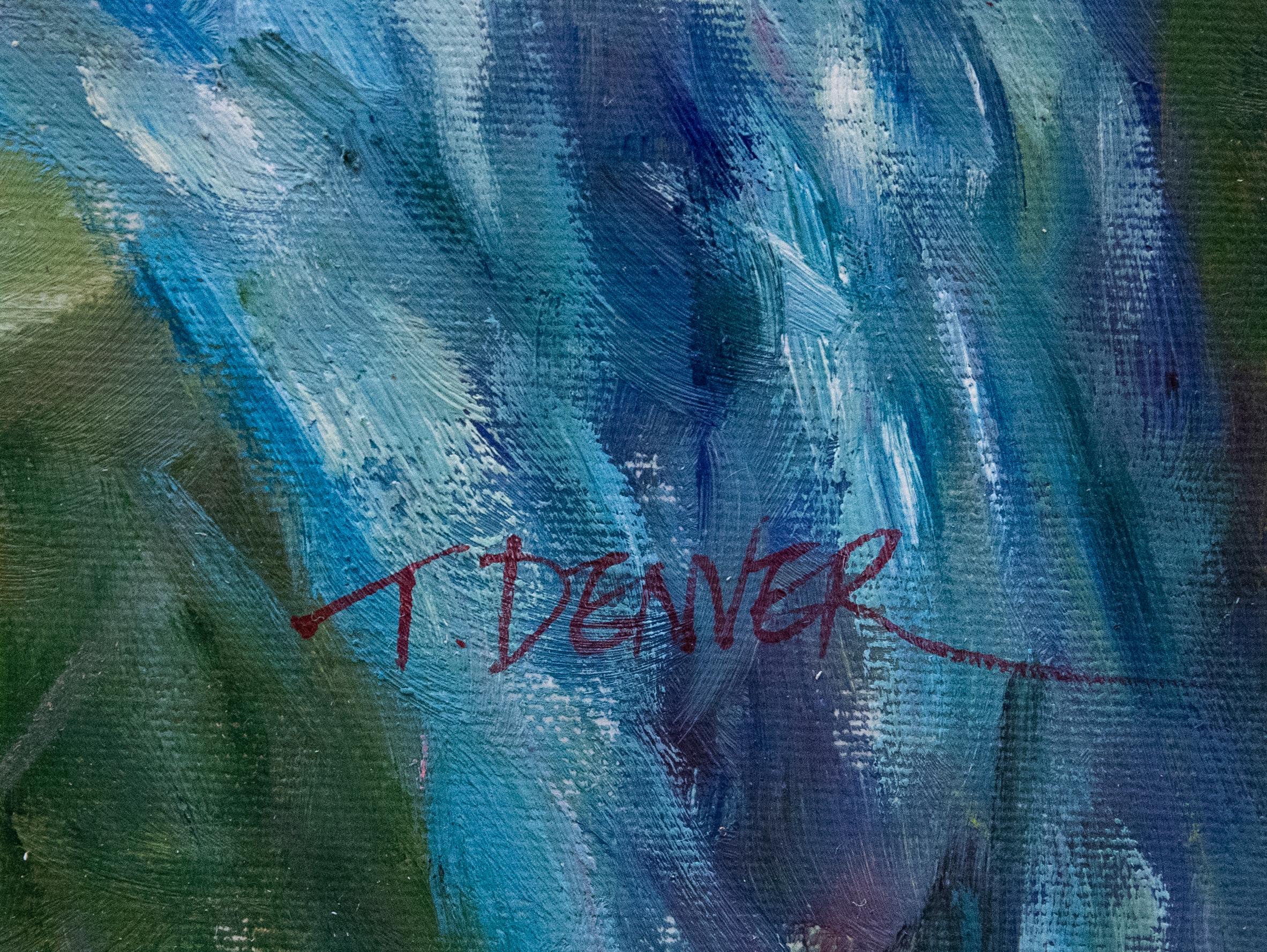 T. Denver – Öl, Obst auf Blau, 20. Jahrhundert, T. Denver im Angebot 1