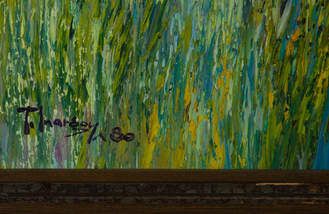 T. Inargoy – signiertes und gerahmtes Ölgemälde, The Rice Fields, 1980 1