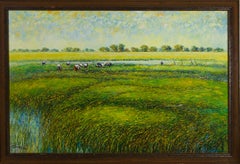 T. Inargoy – signiertes und gerahmtes Ölgemälde, The Rice Fields, 1980
