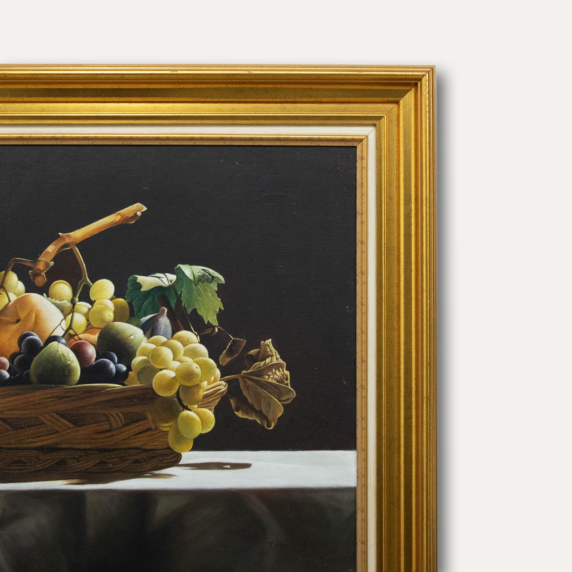 T. Mason - Framed 20th Century Oil, The Fruit Basket For Sale 2