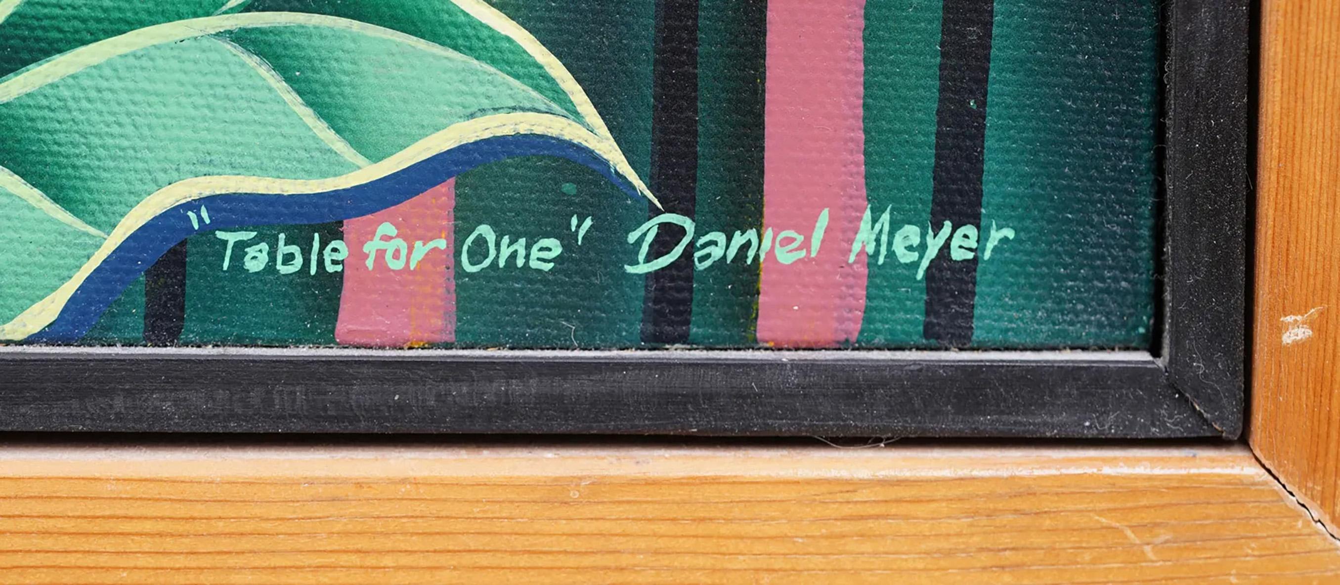 „Table for One“ Signiertes Ölgemälde der amerikanischen Moderne, Pop-Art Dschungel-Tier, Ölgemälde 4