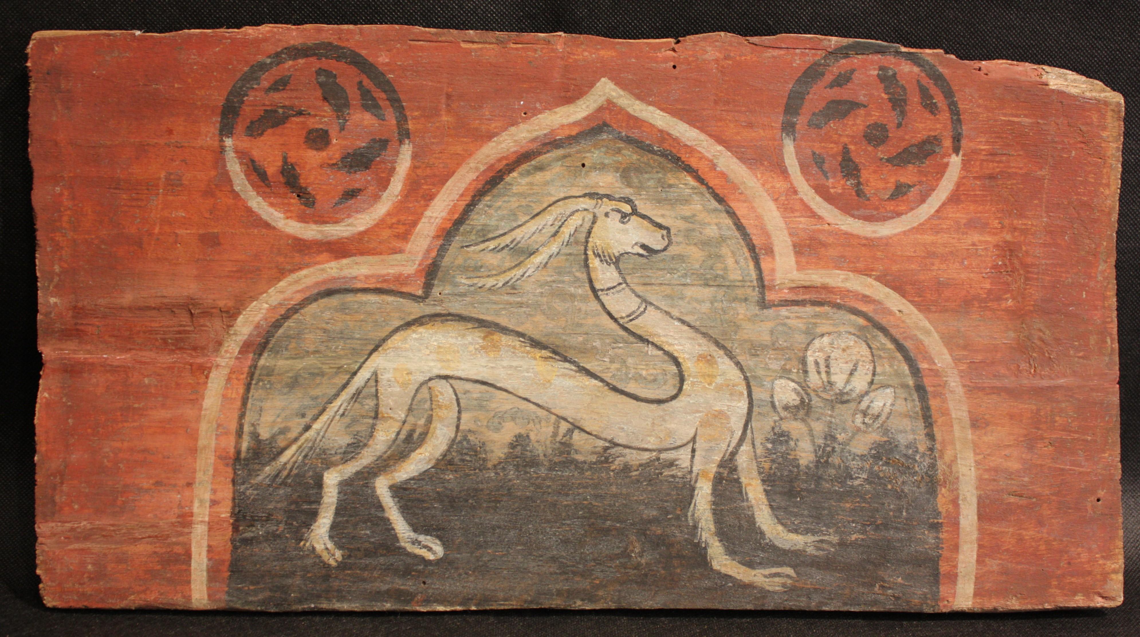 Tavolette da soffitto con raffigurazioni di Animali Fantastici - Painting di Unknown