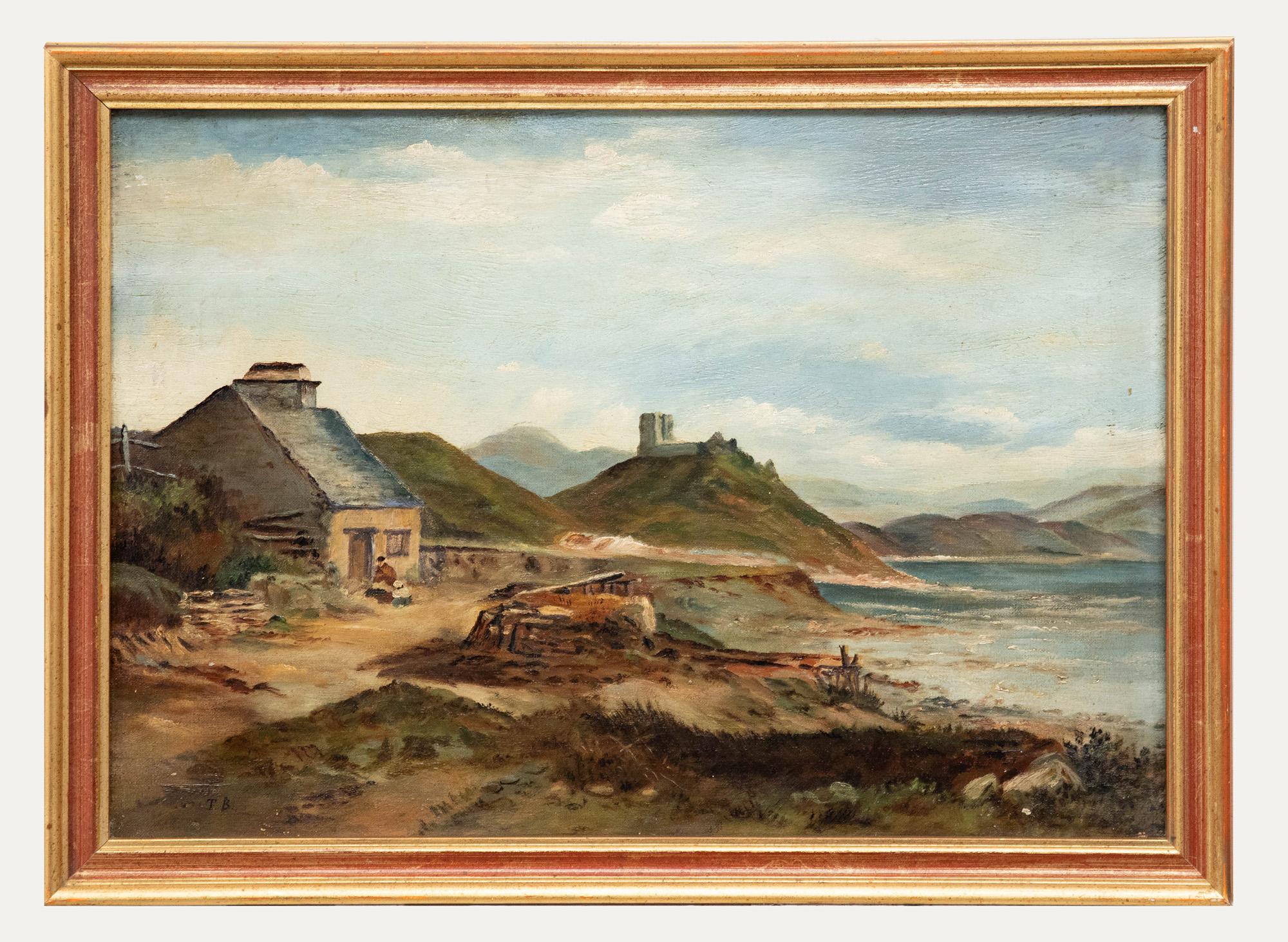 Unknown Landscape Painting - T.B - Framed Early 20th Century Oil, Scottish Loch Scene